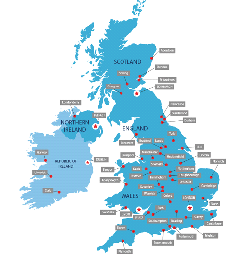 UK University Map – British Education Consultants